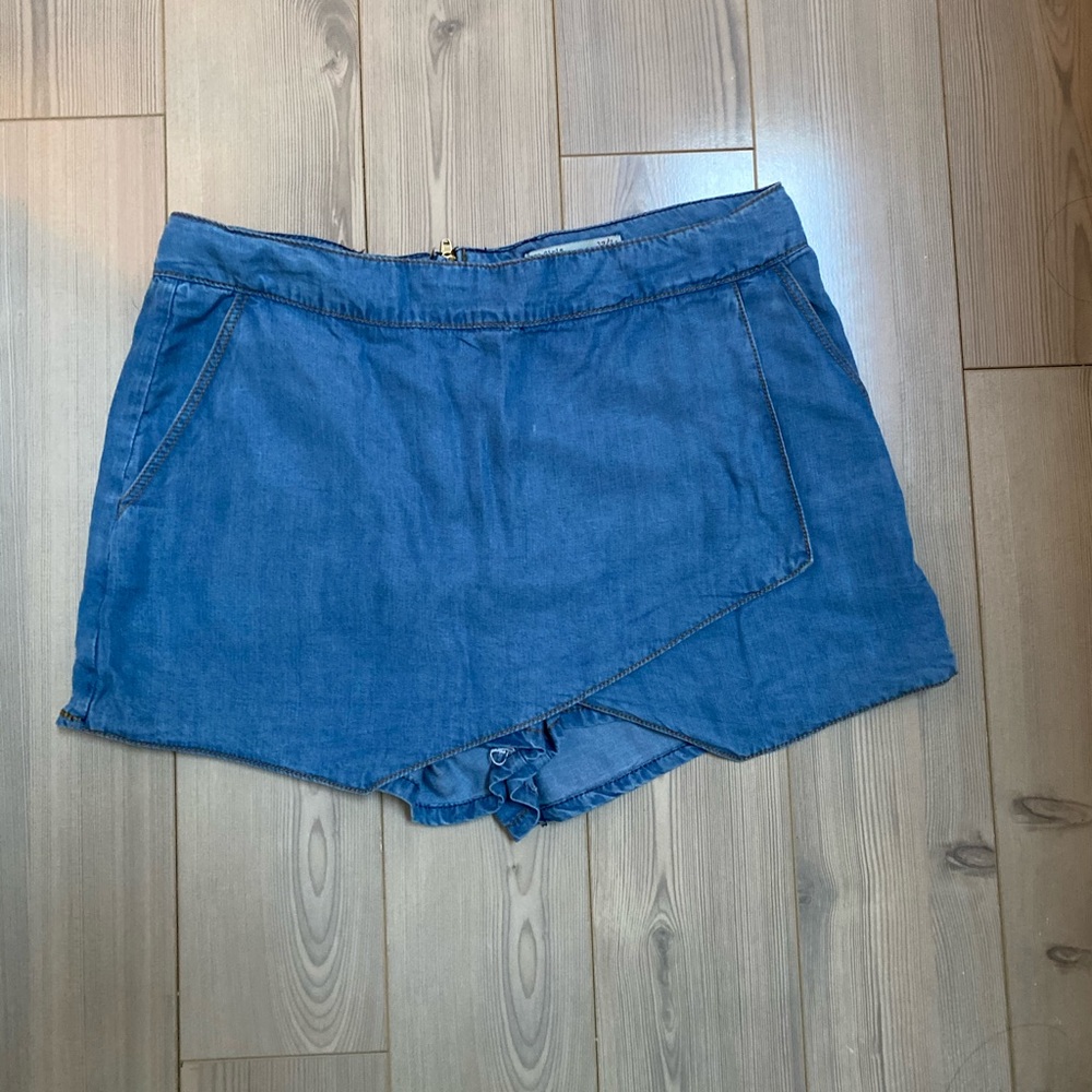 Zara Girls Chambray Envelope Skort 13-14